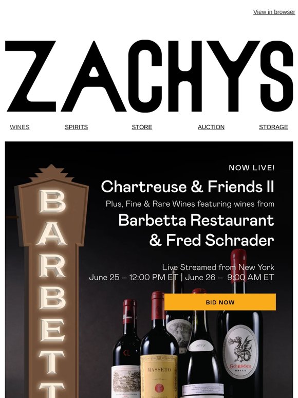 The Legendary Barbetta Cellar Comes to Auction + A New Way to Bid with Zachys
