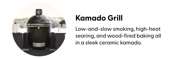 Low-and-slow smoking, high-heat searing, and wood-fired baking all in a sleek ceramic kamado.