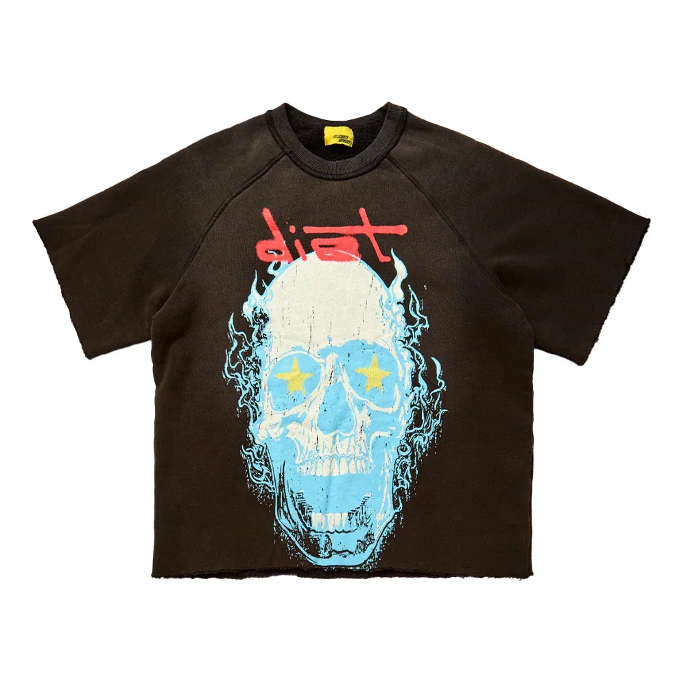 Image of Diet Starts Monday Skull HAlf Sleeve Crewneck Sweater