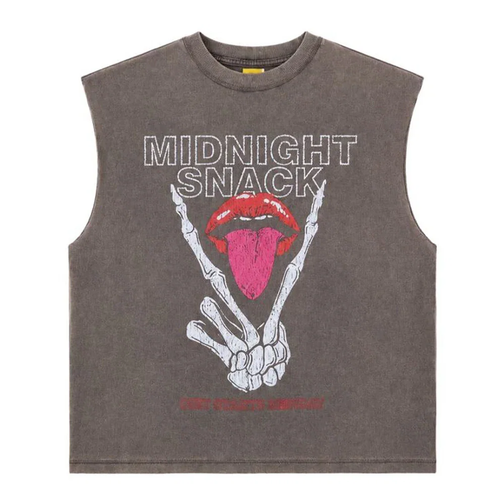 Image of Diet Starts Monday Midnight Snack Cut-Off SL Tee - Vintage Black