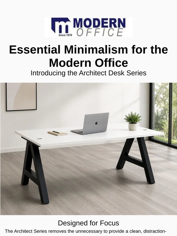 Clean Lines. Commercial Quality. The Architect Desk Series.