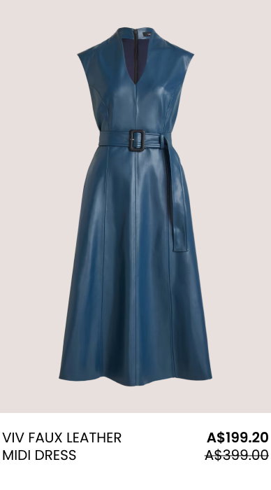 Viv Faux Leather Midi Dress
