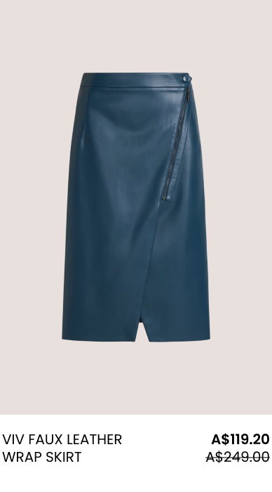 Viv Faux Leather Wrap Skirt