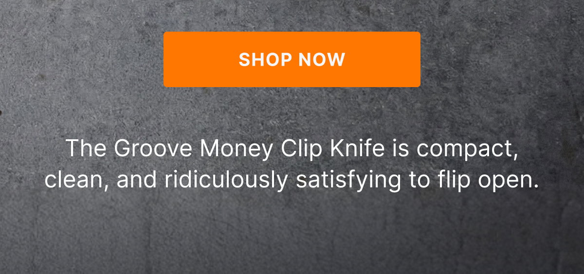 SHOP NOW - The Groove Money Clip Knife is compact, clean, and ridiculously satisfying to flip open.