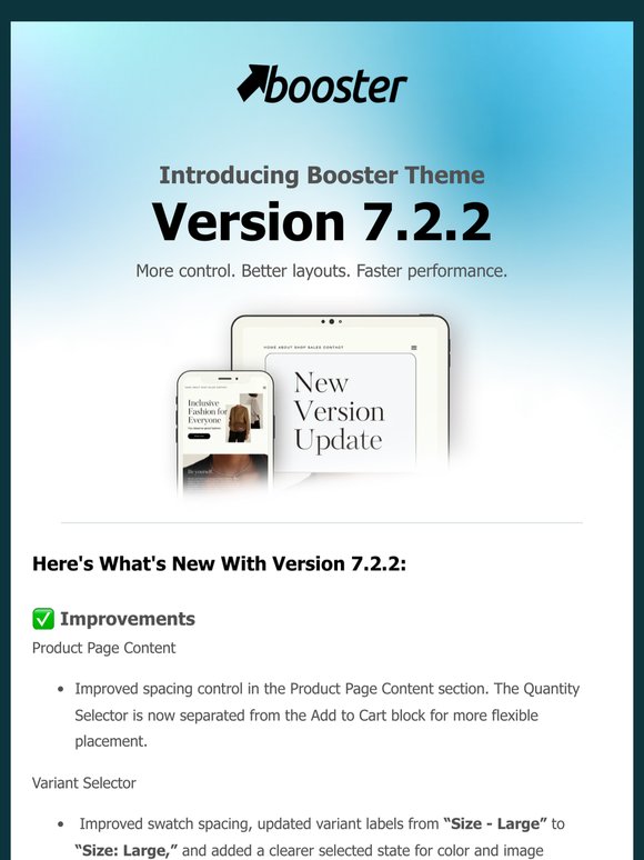 📣 Introducing Booster Theme 7.2.2: Enhance Your Online Store Now! ✨