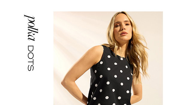 LTS Tall Black Polka Dot Print Vest Top