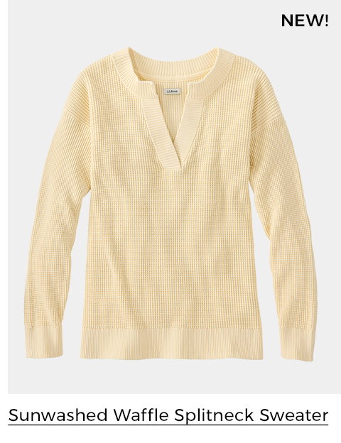 NEW Sunwashed Waffle Splitneck Sweater