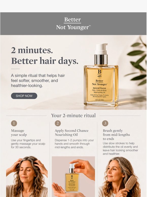 Try this simple routine with Second Chance Oil