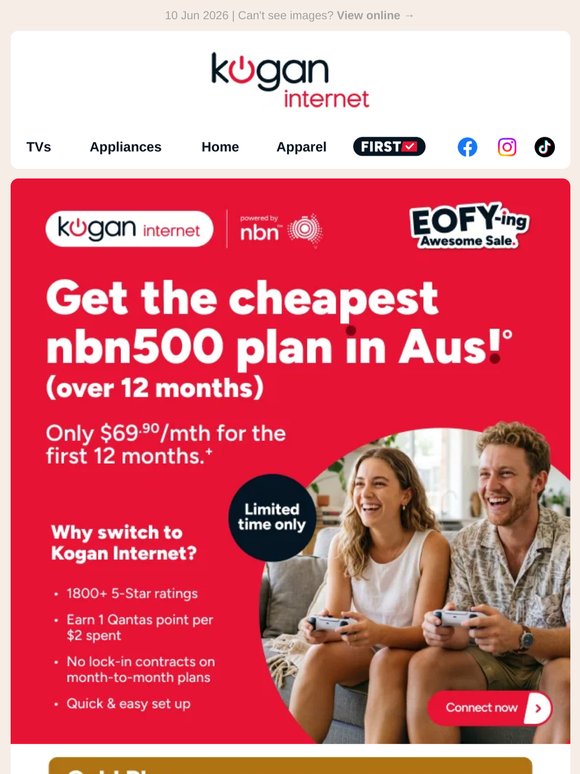 EOFY Deal! CHEAPEST nbn500 🤯 over 12 months°