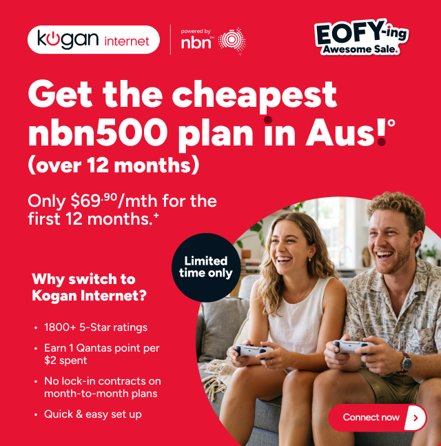 Kogan Internet - High speed nbn500 only $69.90/mth+