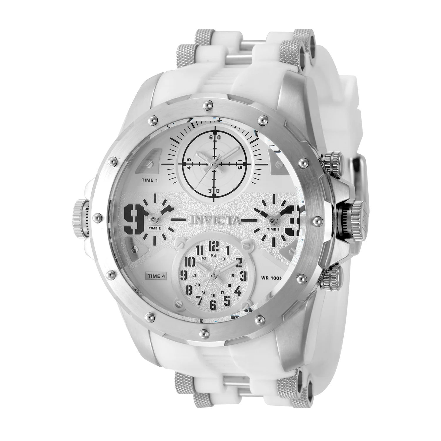 Image of Invicta Men's 50mm Coalition Forces Quartz Multi-Time Whiteout Silicone Strap Watch