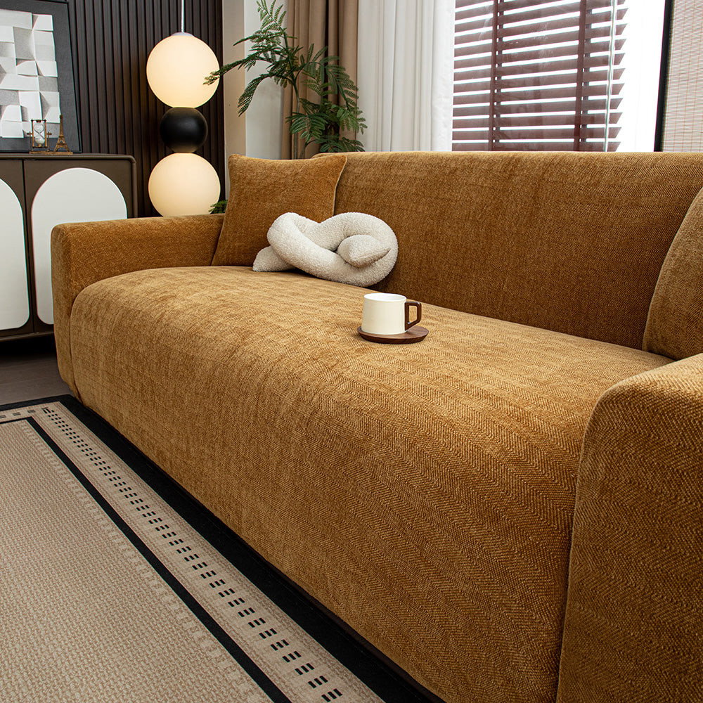 HeritageWeave Herringbone Full-Cover Sofa Slipcover