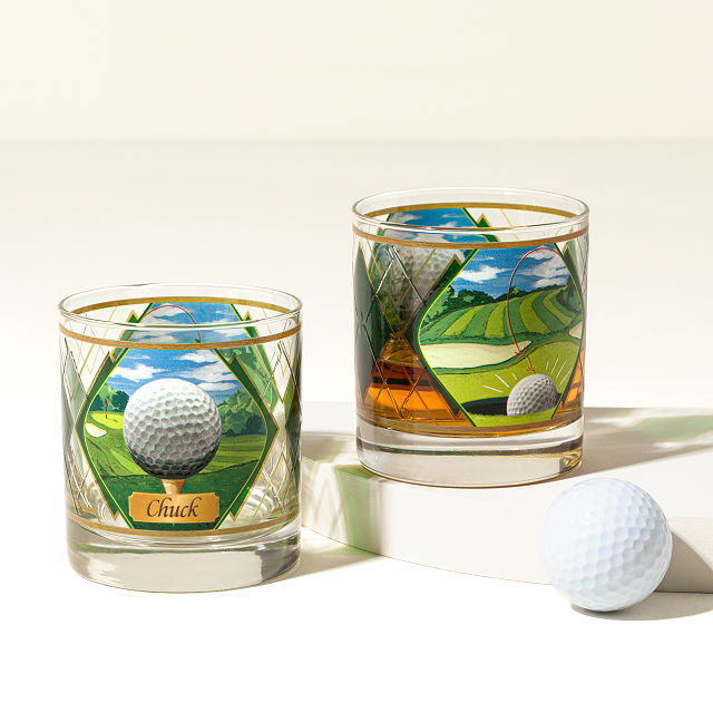 Textured Golf Ball Glass