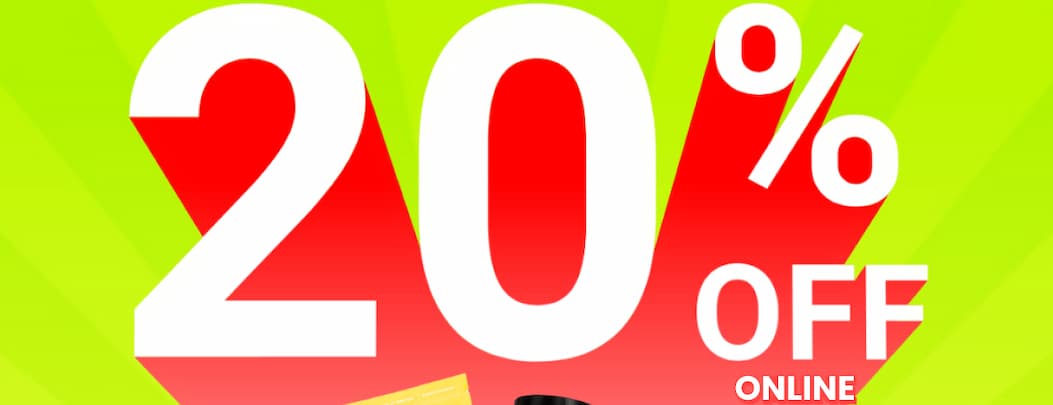 20% OFF ONLINE