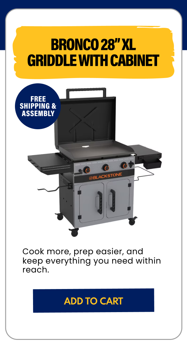 Bronco 28” XL Griddle with Cabinet