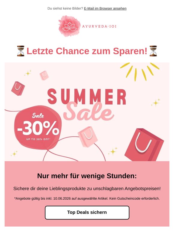 ⌛️ Final Call: Verpasse nicht die letzten Stunden unseres Sales!