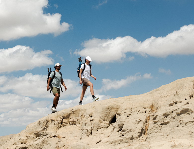 Women & Man Hiking