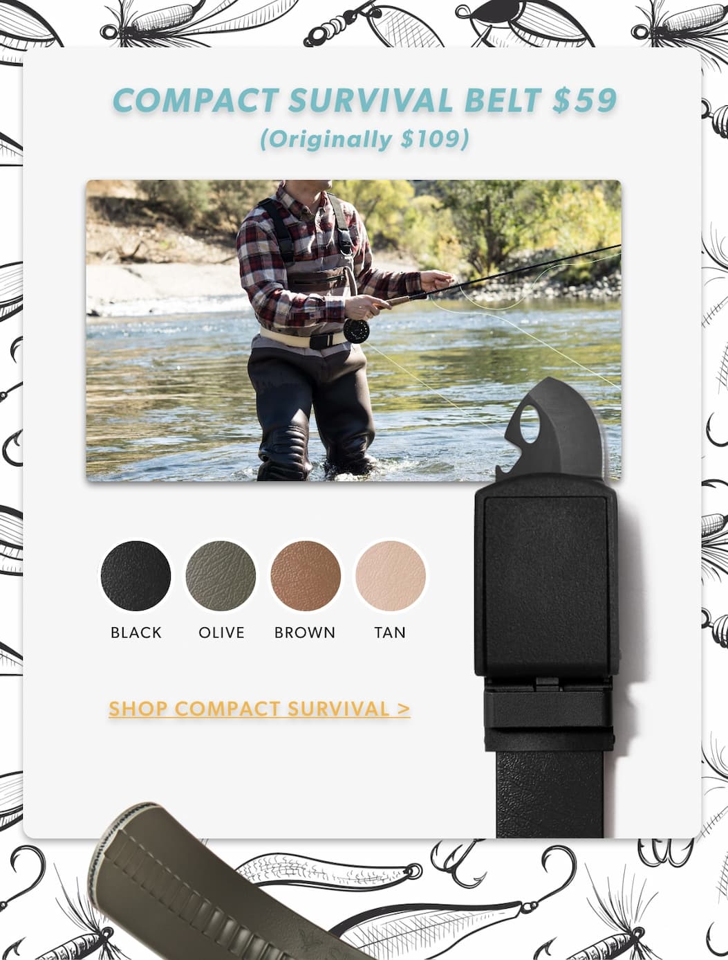Shop Compact Survival Belt. Now $59