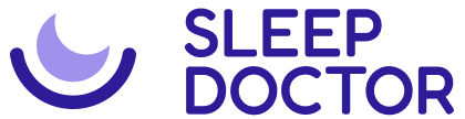 an image of a blue and purple flag with a white arrow