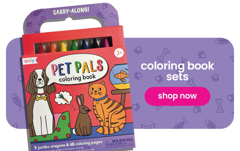 coloring book sets. shop now