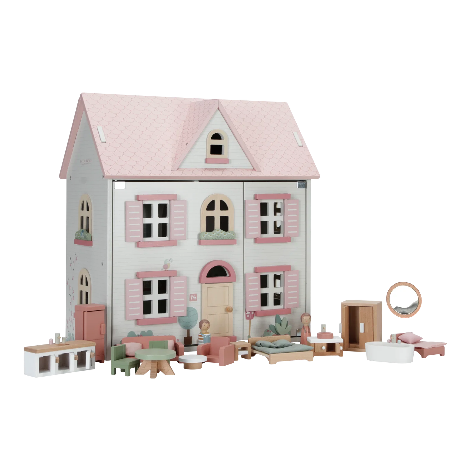 Image of Little Dutch Wooden Dolls House With Furniture