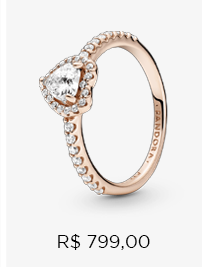 Anel Pandora Coracao Brilhante Em Ouro Rose