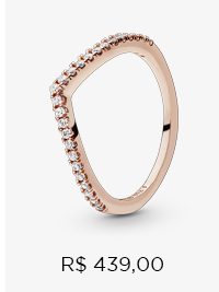 Anel Pandora Chevron Brilhante Em Ouro Rose