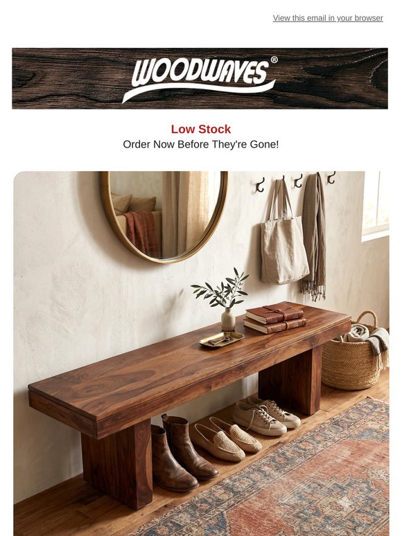 🚩Low Stock: Rustic Modern Entry Bench