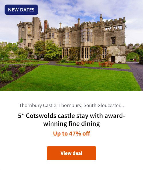 5* Cotswolds castle stay with award-winning fine dining