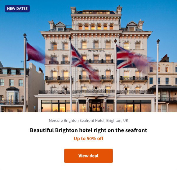 Beautiful Brighton hotel right on the seafront