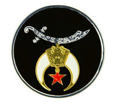 Freemason's Car Sticker Decal - Black Masonic Shriner Car Emblem with Shriner's logo. (Thin sticker with back adhesive)