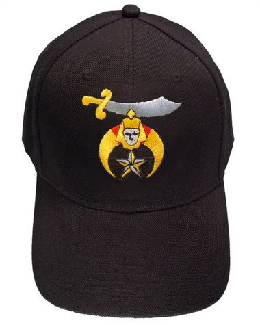 Shriner s Masonic Baseball Cap - Black Hat with Standard Shriners Freemason Symbol - One Size Fits Most. Freemason Clothing, Apparel and Merchandise