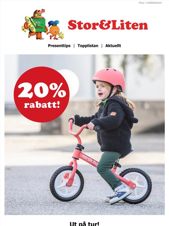 20% på utvalda cyklar & tillbehör 🚲💨