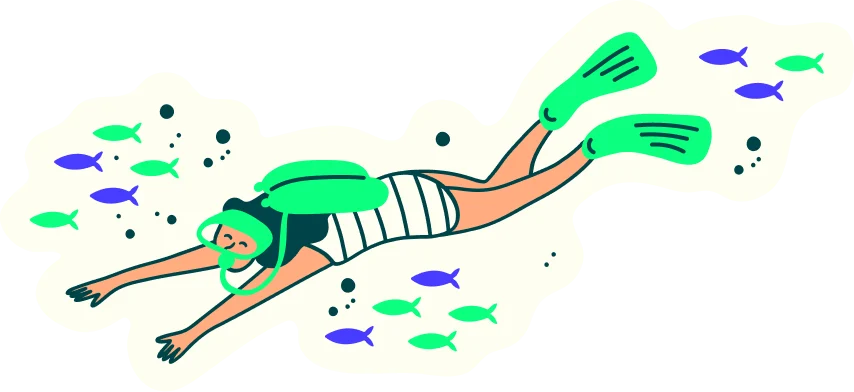 Girl scuba diving