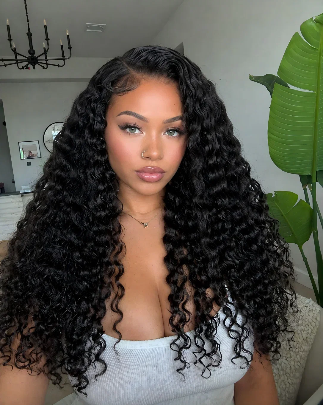 $300-$150 | Arabella 24''=$156 6x5 Invisible Knots Glueless Lace Deep Wave Wig Pre-cut Lace Natural Black Beginner Friendly