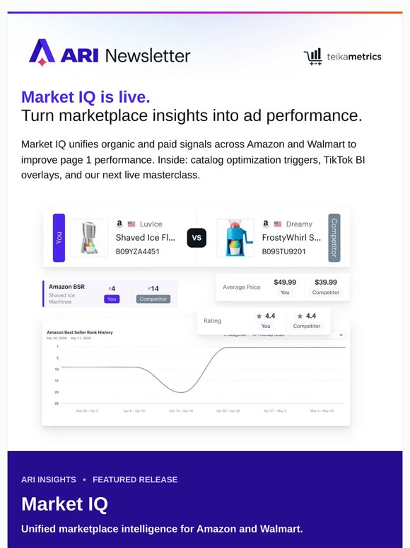 New in ARI: Catalog Recommendations plus TikTok to Amazon Halo beta
