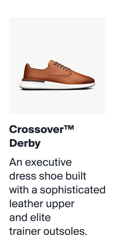 Crossover™  Derby | An executive  dress shoe built with a sophisticated leather upper  and elite  trainer outsoles.