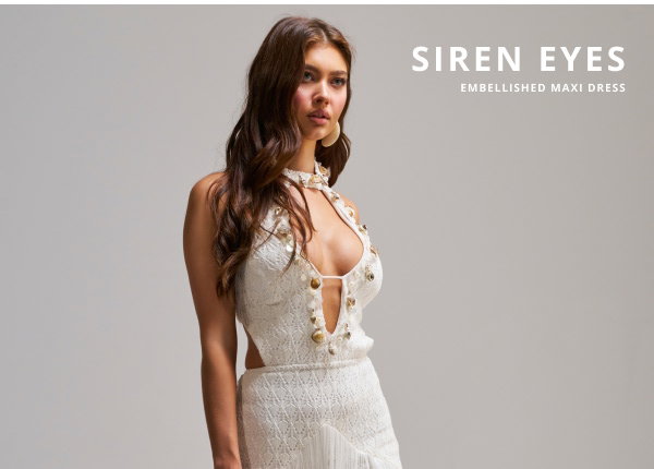 SIREN EYES EMBELLISHED MAXI DRESS