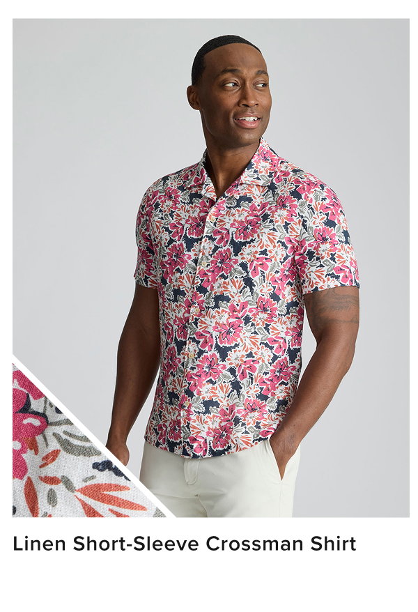 Linen Short-Sleeve Crossman Shirt