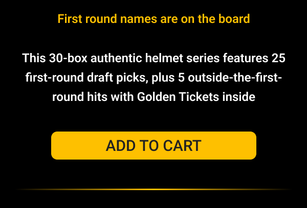 This 30-box authentic helmet series features 25 first-round draft picks, plus 5 outside-the-first-round hits with Golden Tickets inside