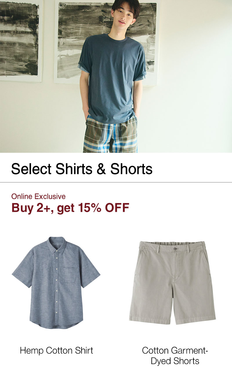Shop Select Shirts & Shorts | Buy 2, get 15% OFF 