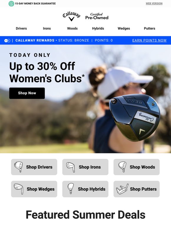 Up to 30% Off Women's Clubs Today Only!