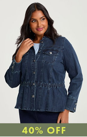 Cotton Peplum Denim Jacket