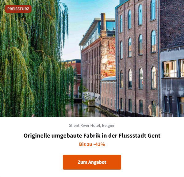 Originelle umgebaute Fabrik in der Flussstadt Gent