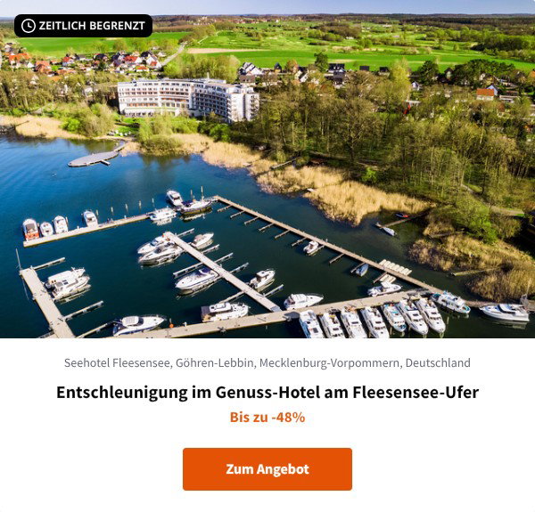 Entschleunigung im Genuss-Hotel am Fleesensee-Ufer
