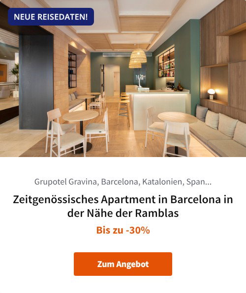 Zeitgenössisches Apartment in Barcelona in der Nähe der Ramblas