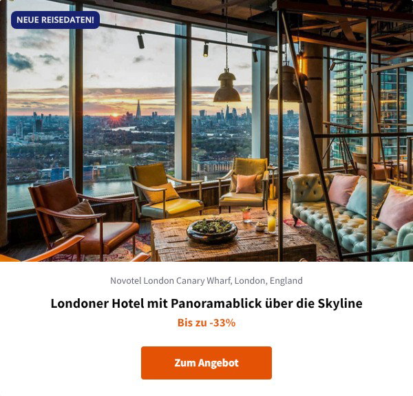 Londoner Hotel mit Panoramablick über die Skyline