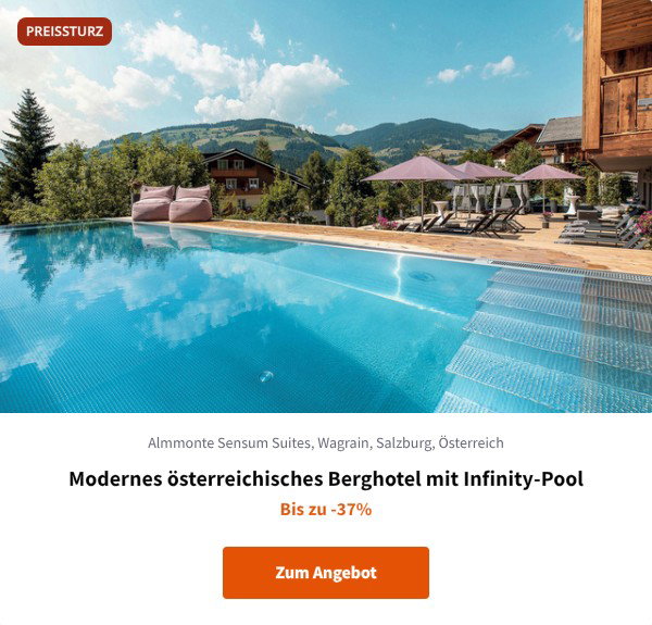 Modernes österreichisches Berghotel mit Infinity-Pool