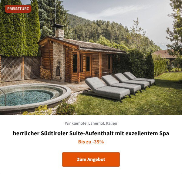 herrlicher Südtiroler Suite-Aufenthalt mit exzellentem Spa