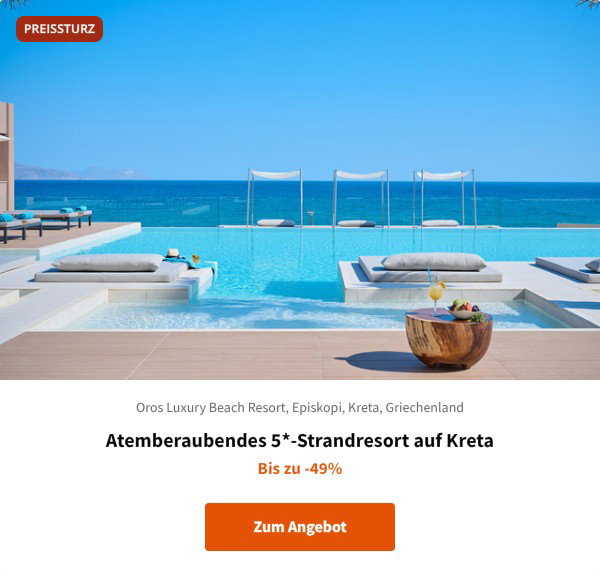 Atemberaubendes 5*-Strandresort auf Kreta